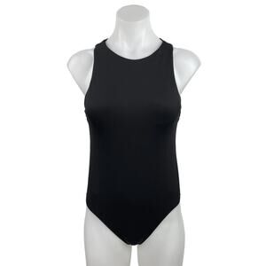 Zara Women's Black Crew Neck Sleeveless Tank Top Bottom One Piece Bodysuit M